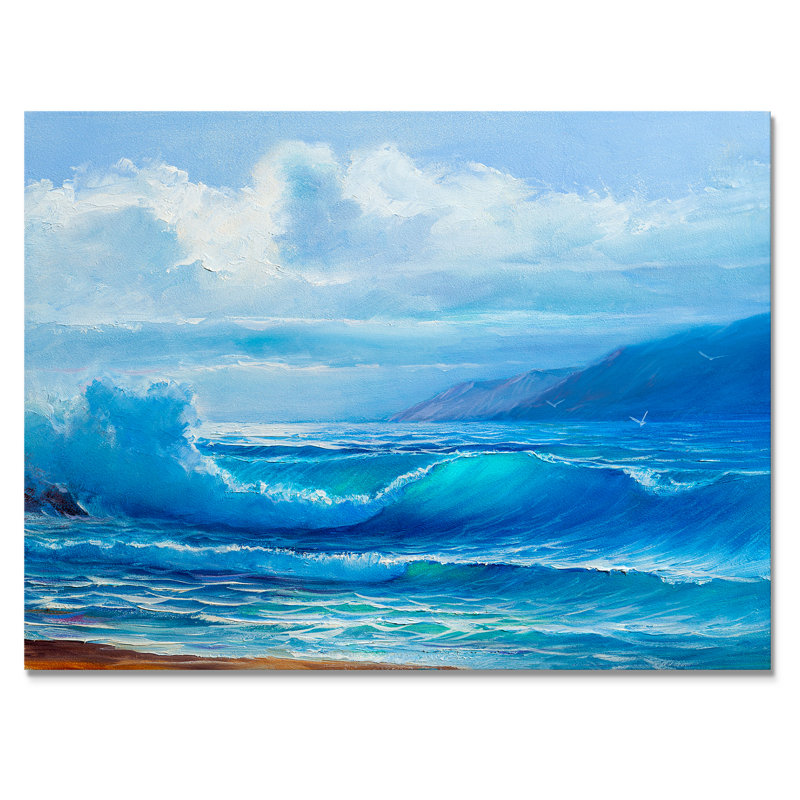 «Morning Sea Wave», reproduction sur toile flottante, H 8 po x l 12 po x P 1 po, Toile tendue