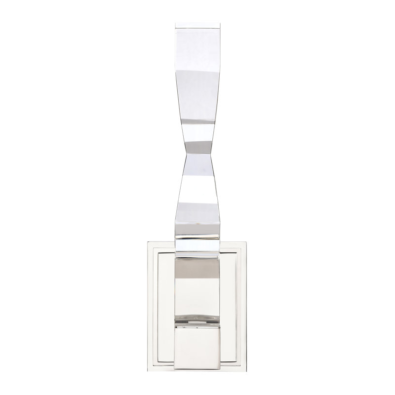 Mamadim 1 - Light LED Armed Sconce, 16" H x 4.5" W x 3.5" D, Polished Nickel
