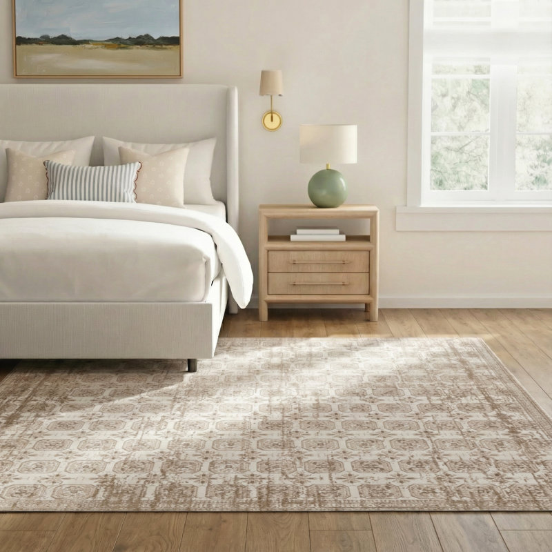 Phoebe Washable Geometric Indoor Rug, Rectangle 7'10" x 10'