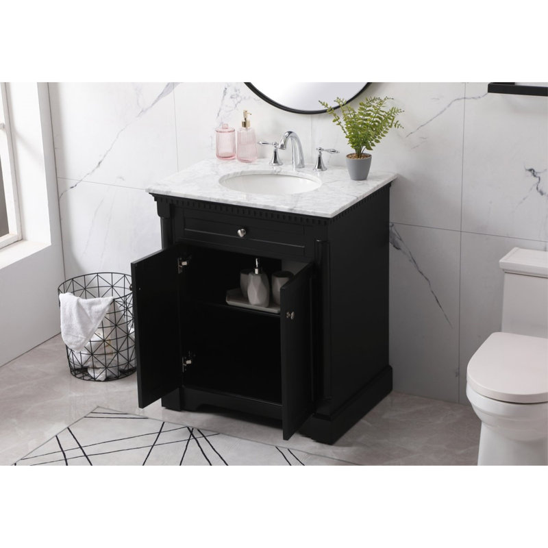 Ensemble de meuble-lavabo simple 30 po, Noir