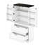 Armoire de style blanc avec séparateur de rangement intérieur pour la chambre à coucher, le salon, le couloir - bureau à tiroirs et tablettes, chambre à coucher