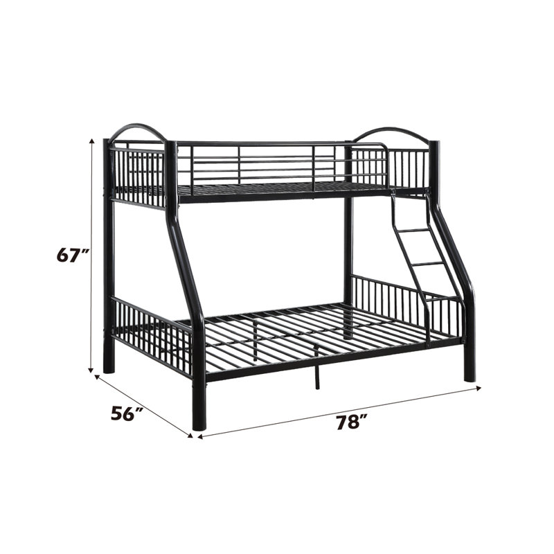 Henkel Kids Twin Over Full Bunk Bed, Silver, Twin Over Full