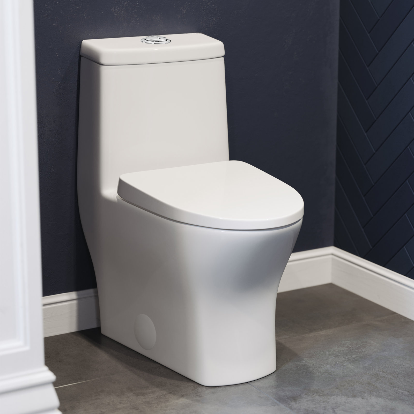 Sublime II 1-Piece Round Dual-Flush Toilet, White, Top