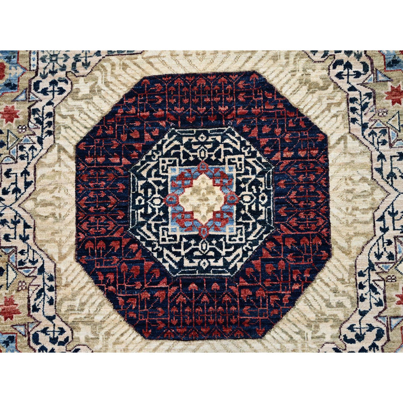 Tapis 200 KPSI en laine douce noué à la main 5 pi 10 po x 8 pi 10 po écru brun 0E7FCFE654614B49AD118FF4E6DEBC20