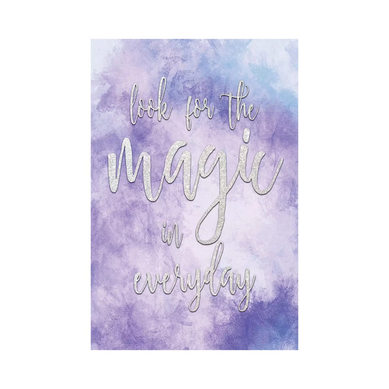 «Look For The Magic» par Kimberly Allen, art textuel sur toile tendue, H 18 po x l 12 po x 1,5 po