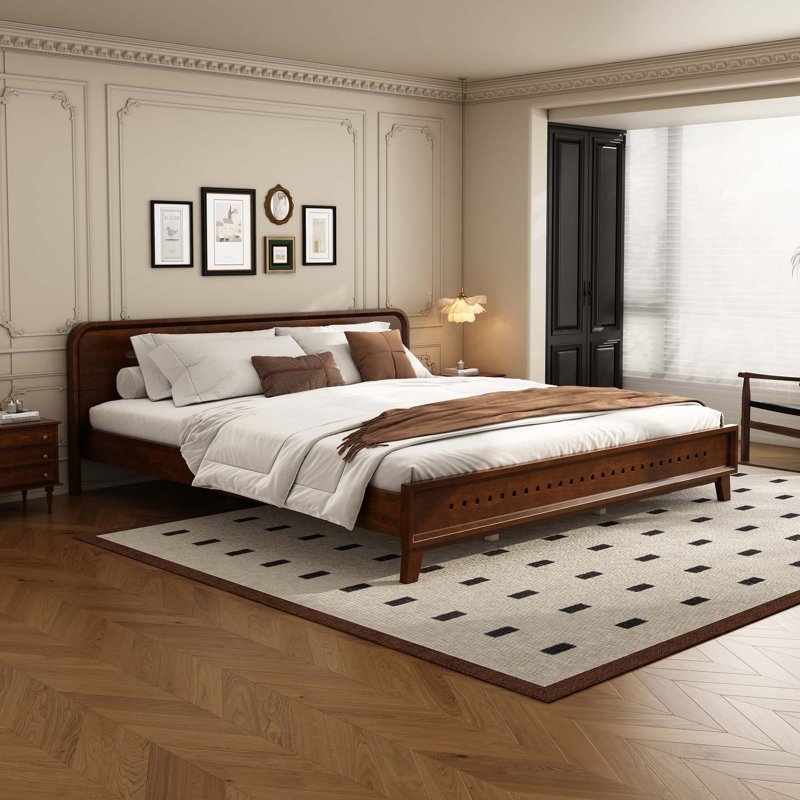 Lit plateforme Wood, Très grand, Noyer foncé
