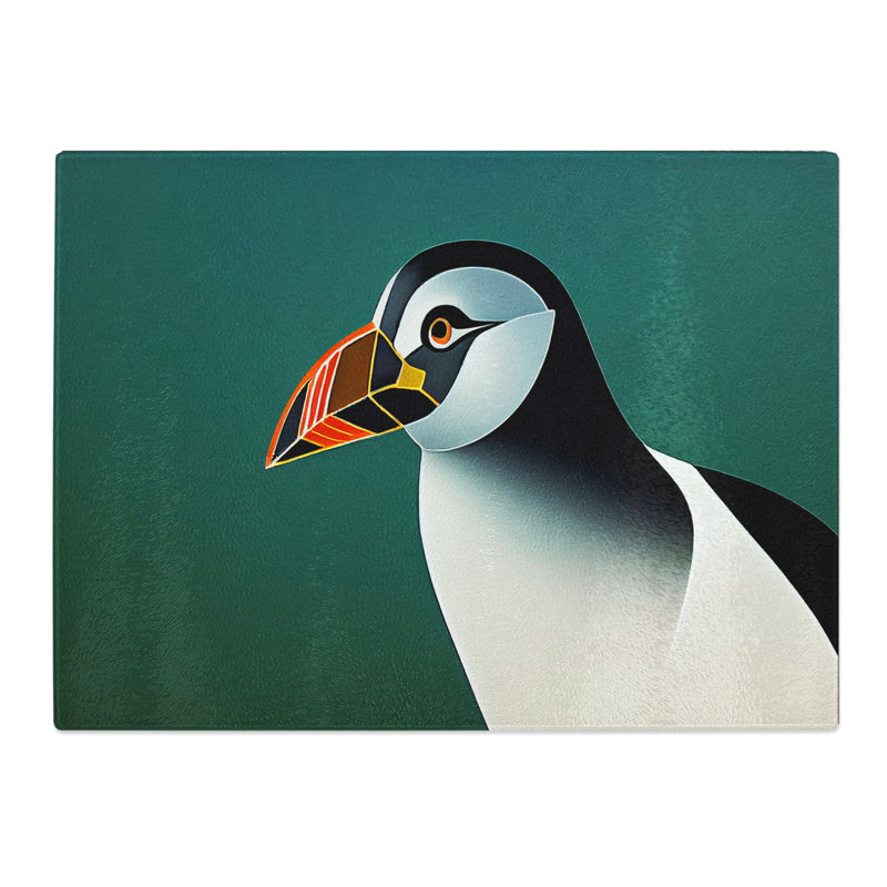 Exceptional Puffin Bird  Glass Chopping Board