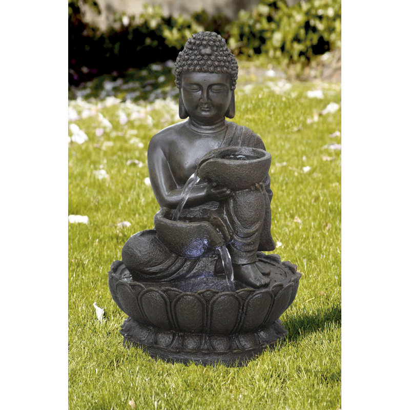 Fontaine de Bouddha 13,75 "avec DEL pour décoration de table