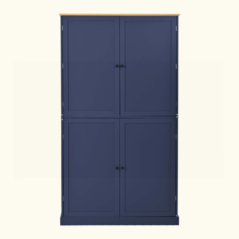 Armoire de rangement autoportante avec 2 tiroirs, 2 tablettes réglables et 8 tablettes de porte pour la cuisine et la salle à manger
