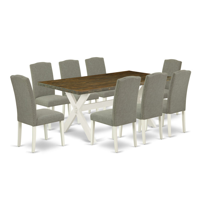 Ensemble de salle à manger Jennerstown, 9 pièces : table, 8 chaises