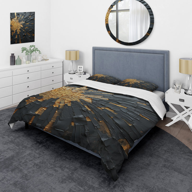 Ensemble de housse de couette abstrait et noir II, Housse de couette très grand et 2 très grandes t