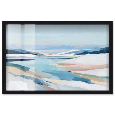 Icebound Vista I Shadowbox Print Blue Wall Decor by Art Remedy, Black Frame, 16 x 11