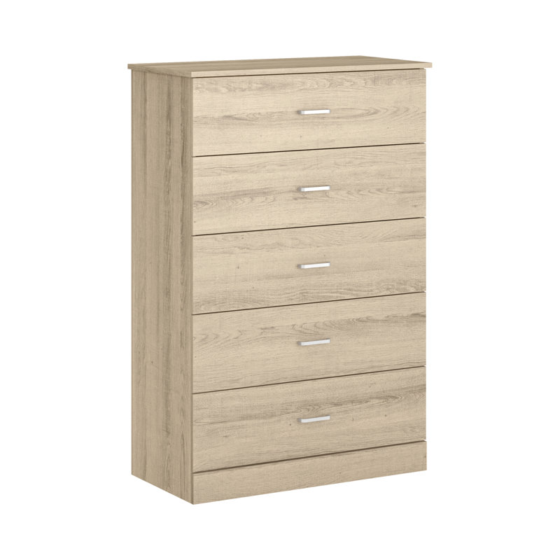Commode 5 tiroirs Allyannah, Chêne d'Oslo