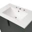 Élégant meuble-lavabo vert de 30 pouces avec lavabo en céramique et tiroirs à fermeture en douceur à extension complète, conception cannelée pour une élégance moderne