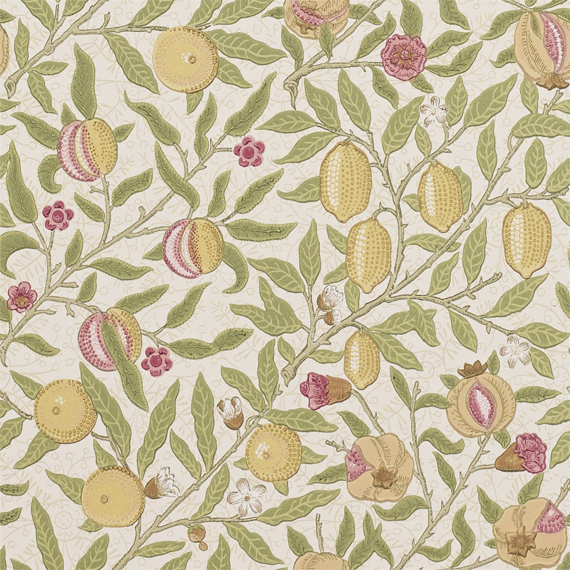 Fruit Wallpaper, Limestone/Artichoke
