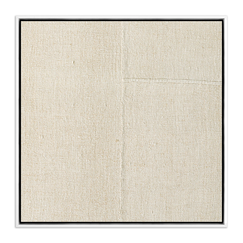 Beige No. 1 Print by Karen Covey, White/Neutral Floater Framed, 32" H x 32" W x 2" D