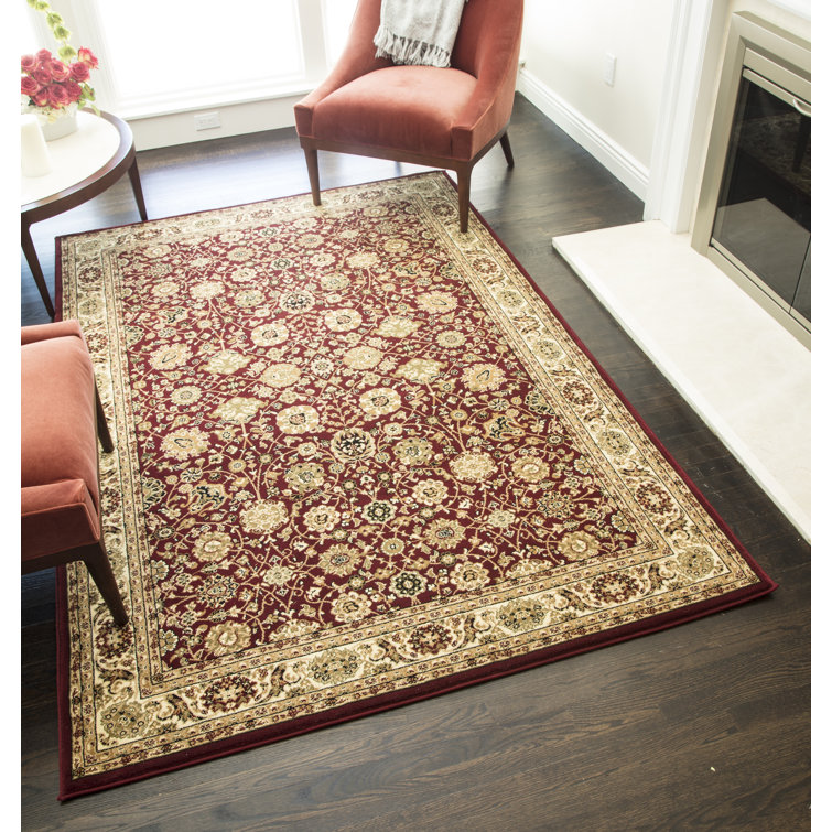 New Vision Traditional Tabriz Cherry Area Rug