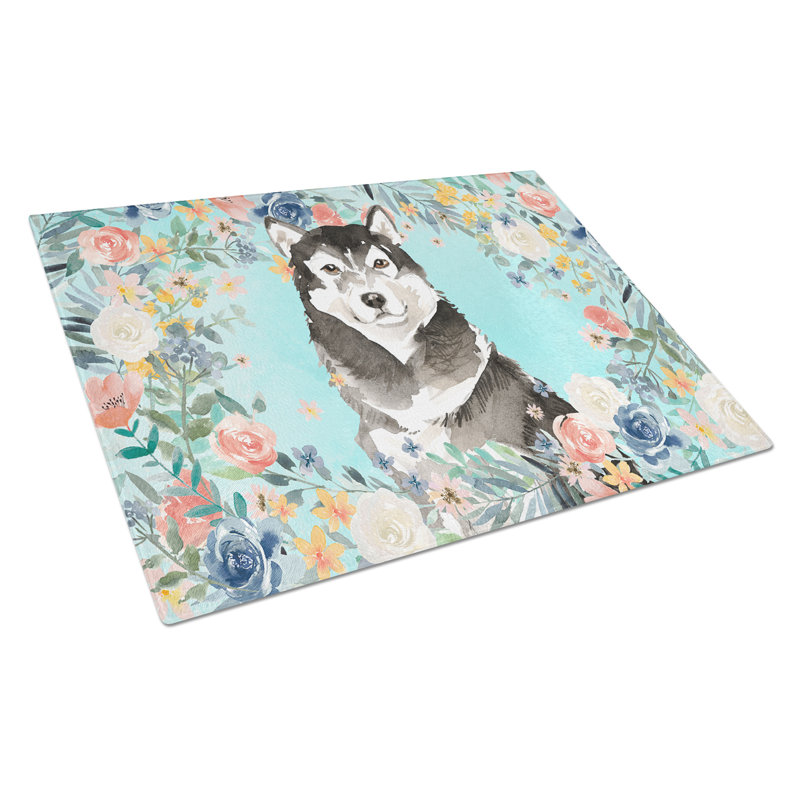 Planche à découper en verre Terre-Neuve large-bo2, Malamute d’Alaska