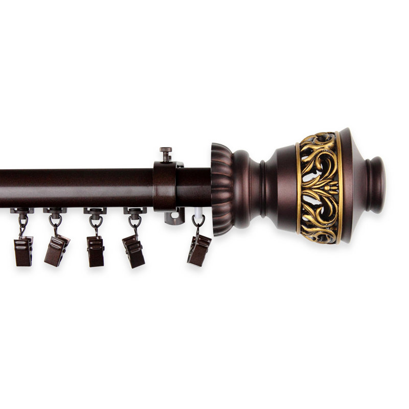 Tringle à rideaux simple Ringler, l 86 po - 120 po, Cacao