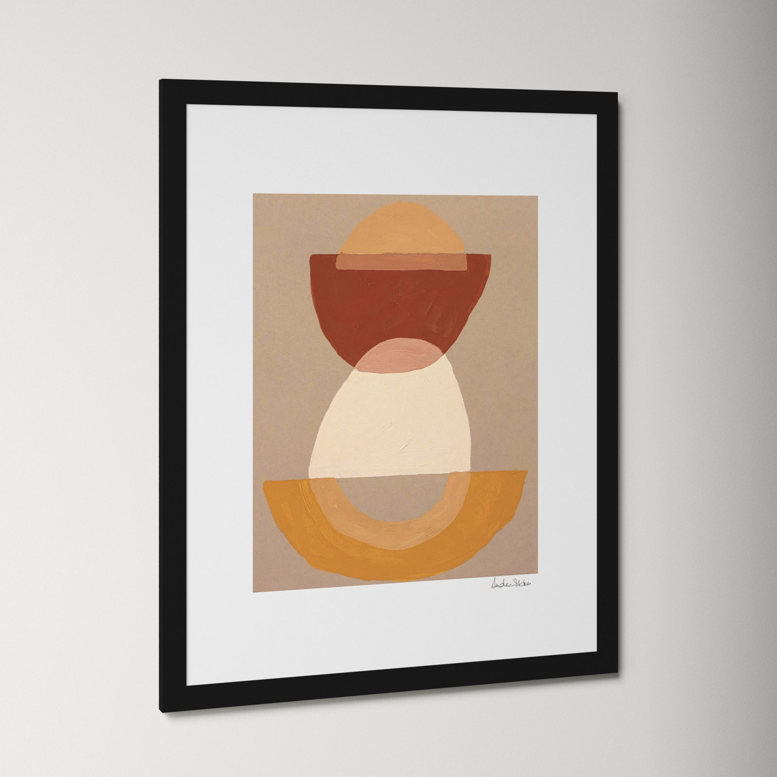 Composition 01 Print by Andrea Stokes, 50" H x 40" W x 1.25" D, Black Framed