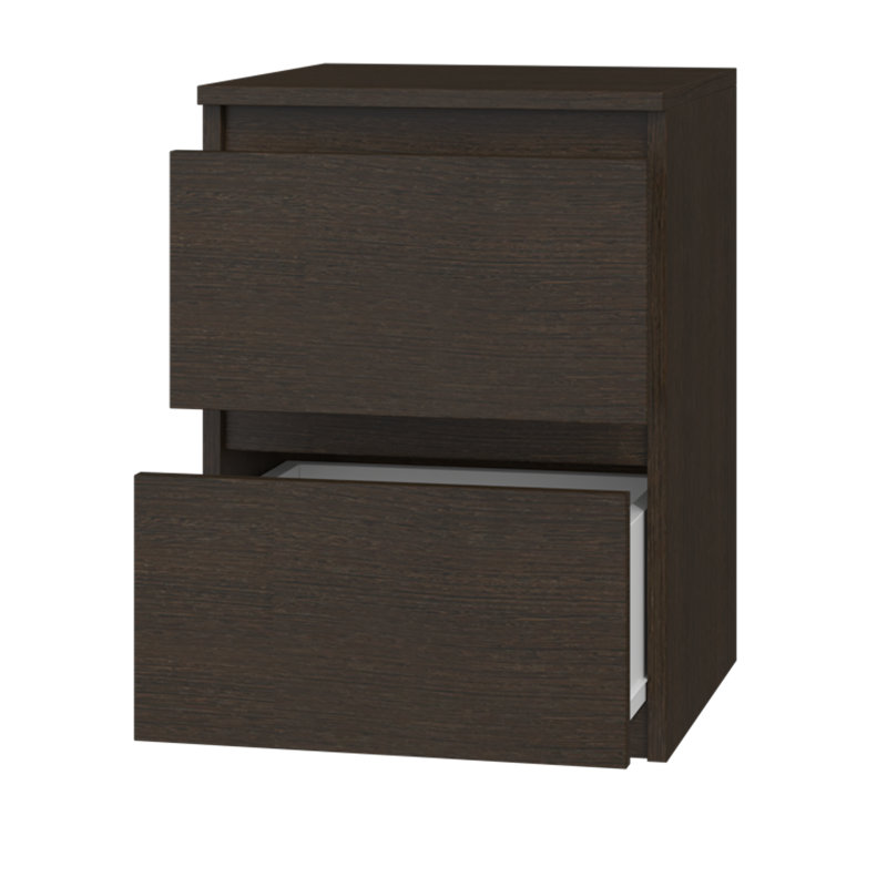 Delancey 40cm W Manufactured Wood Bedside Table, Brown