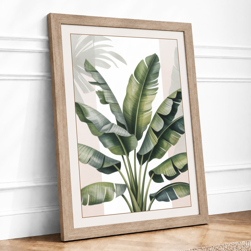 Tropical Fronds Botanical - Framed Print, Oak, A3 - 42.0 x 29.7 cm