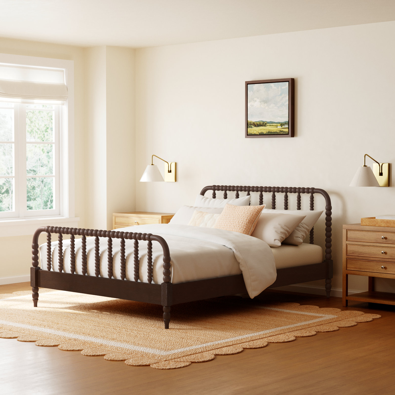 Benbrook Wood Spindle Bed, Antique Coffee, Queen