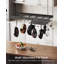Hanging Pot Rack, Ceiling Wall Mounted Pot Rack for Kitchen, Industrial Style Pot Hanger with 18 Hooks,Rustic Brown and Black-1061493472