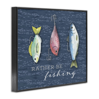 «Rather Be Fishing», estampe numérique encadrée, design par Holly Thomas Stein