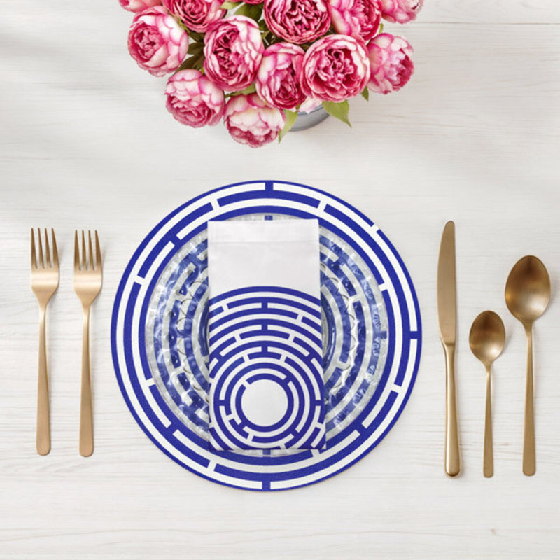 Serviettes en satin de coton Constellations Maze