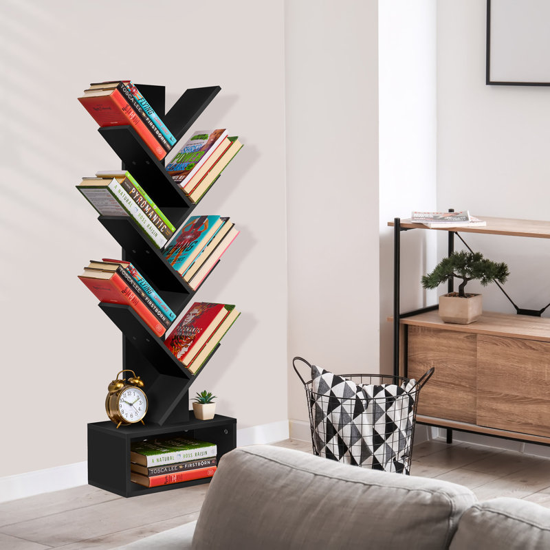 Bibliothèque à 7 niveaux H 44,25 "x l 15" Sorbus, Noir