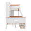 Lit superposé simple en bois double avec lit double équipé d'une armoire, de tiroirs, d'étagères et d'un éclairage à DEL