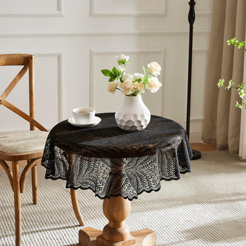 Denese Dining Linens, Black, 70" Round