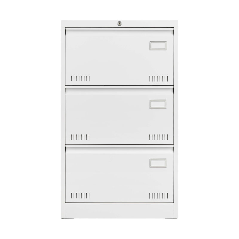 Lateral File Cabinet, Filing Cabinet with 3 Drawers, White Filing Cabinets with Lock, Office Cabinet