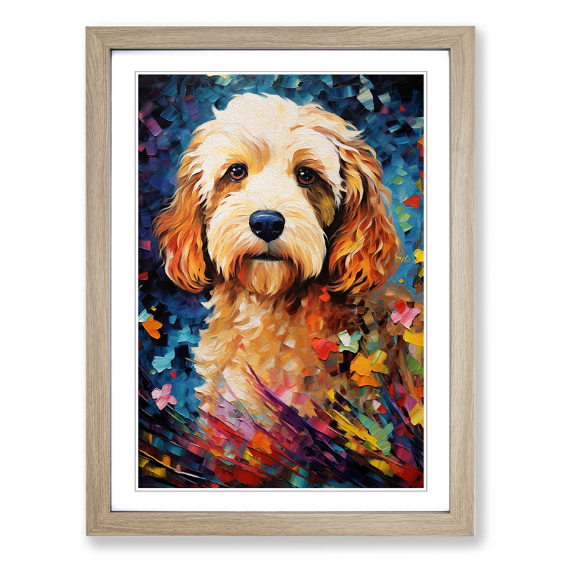 Single Picture Frame Print on Wood, Oak Framed, 46cm H x 34cm W