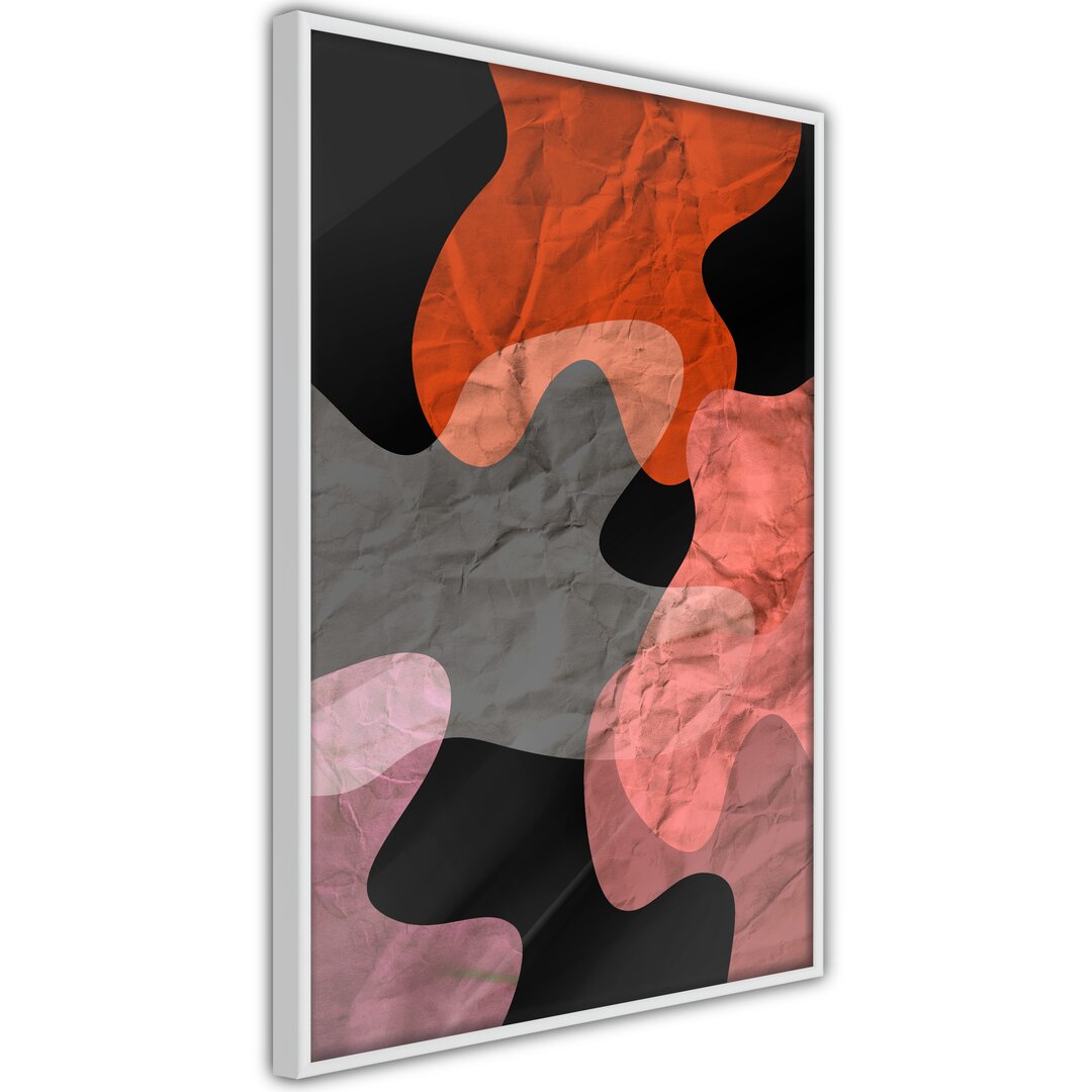 Gerahmtes Poster Bunte Tarnung (Orange)