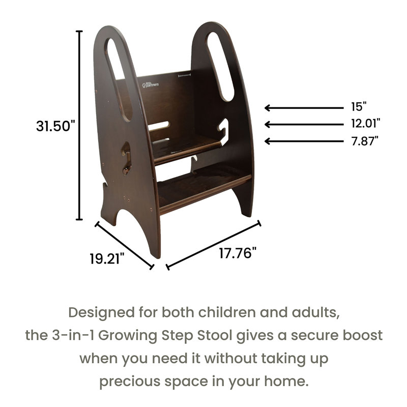 3-in-1 Growing Step Stool, Espresso