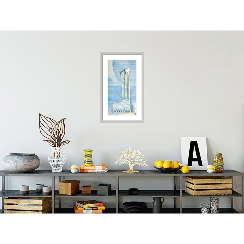«Rogers Lacy Hotel Dallas TX (project)» par Frank Lloyd Wright, impression giclée encadrée, 29.5" H x 18.28" W