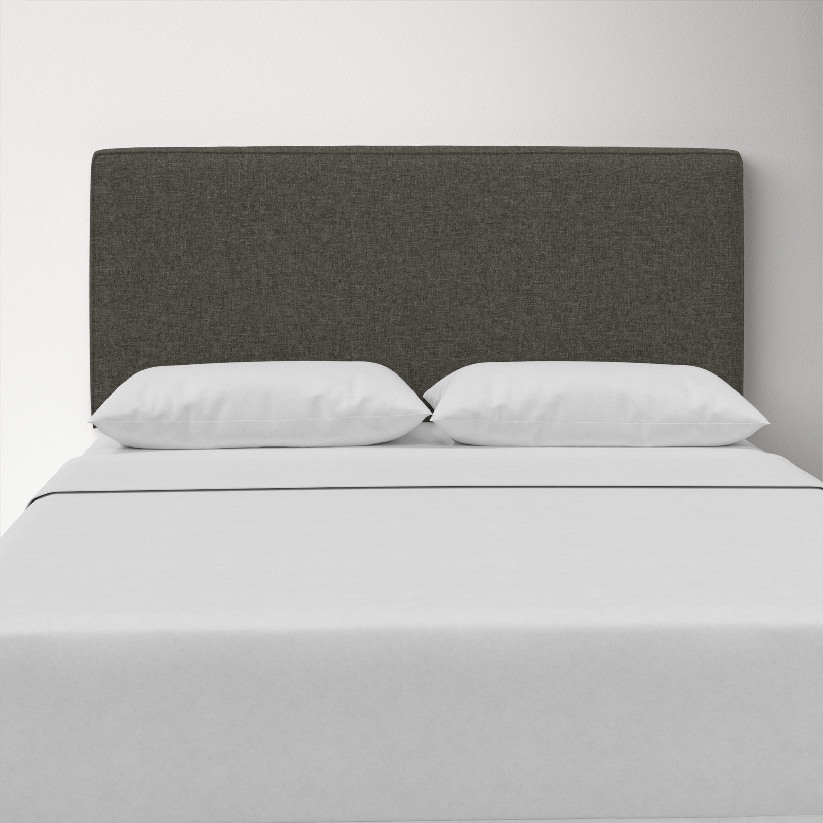 Marquise Upholstered Headboard, King, Zuma Charcoal Textured Linen