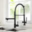Commercial Kitchen Faucet Pull Down Sprayer Black And Nickel,Single Handle Kitchen Sink Faucet