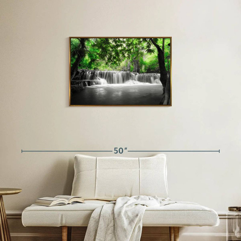 Cascade tropicale Pop, Cadre flottant doré, 31 po x 21 po