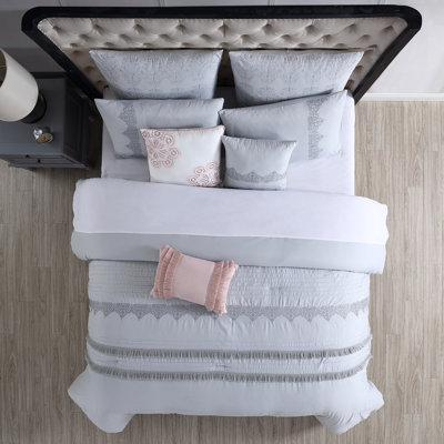  Édredon gris en microfibre