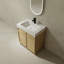 Meuble-lavabo autoportant de 30 po avec lavabo en résine et 2 portes d'armoire à fermeture en douceur ((KD-PACKING)-87640767