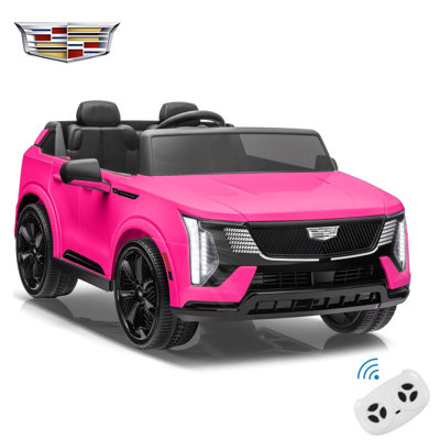 24V Ride on Car Licensed Cadillac Escalade IQ 2 Seater with Remote Control Electric Truck for Kids,Pink
