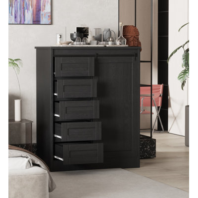 Gentleman 5-drawer Chest With Sliding Door