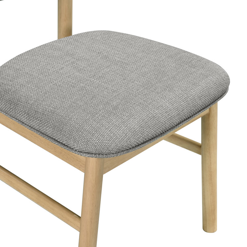 18.7 H Upholstered Dining Chair, Oak