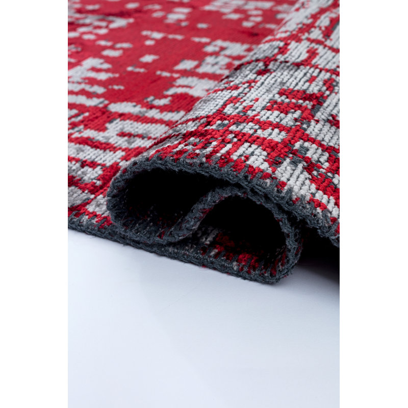 Rapture Red/Gray Abstract Luxury Area Rug, Rectangle 7'10" x 9'10"