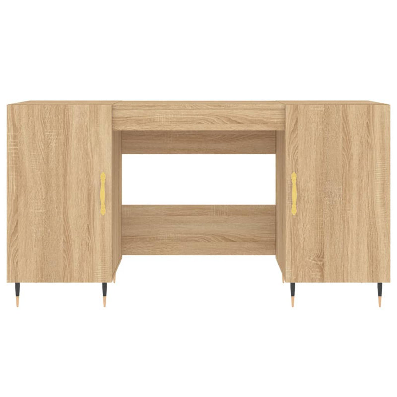 Fidler Metal Base Writing Desk, Sonoma Oak/Black