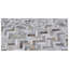 Mosaic Leather Cowhide Chevron Area Rug in Silver-40096240