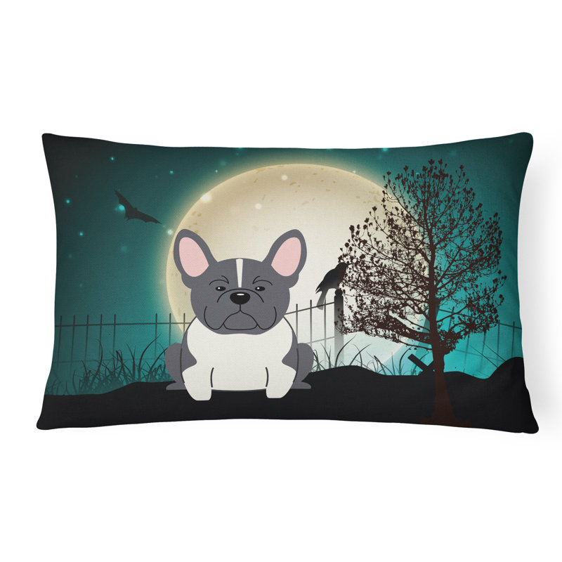 Coussin lombaire intérieur / extérieur Halloween, Noir / blanc